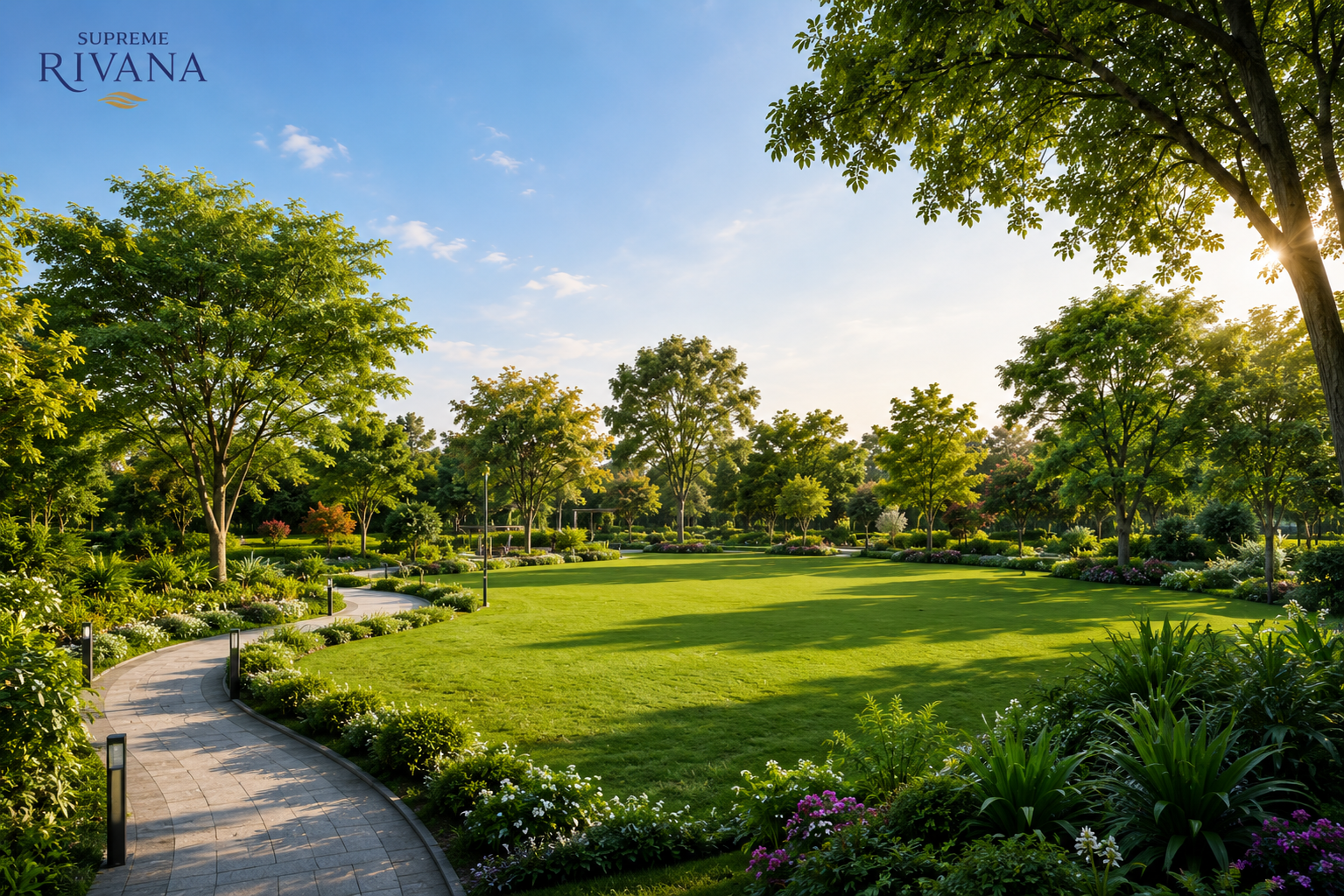 Landscaped gardens at Supreme Rivana
